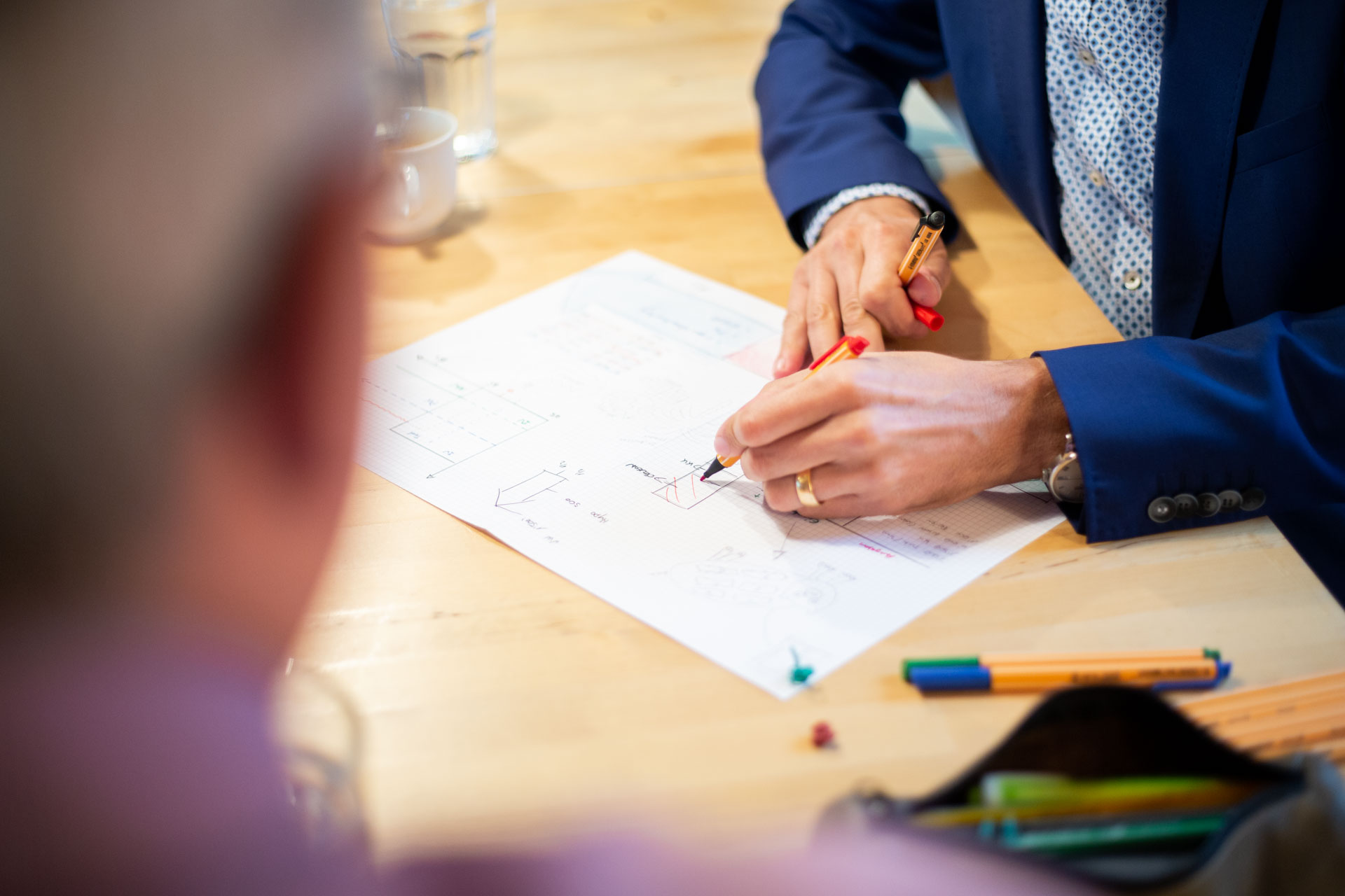 Finanzberatung Skizze auf Papier